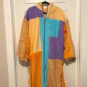 Free People Tundra Long Teddy jacket Duster Hooded coat